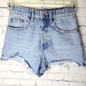 Zara Cut Off Deninv5 Pocket Blue Jean Shorts Size 2